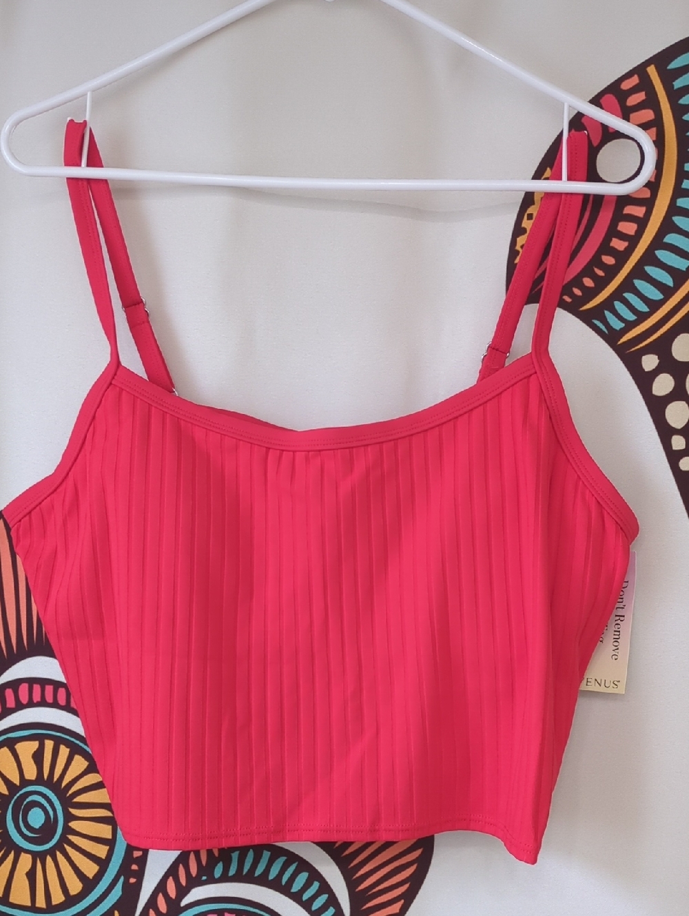 VENUS Red Superrib Swim Crop XL